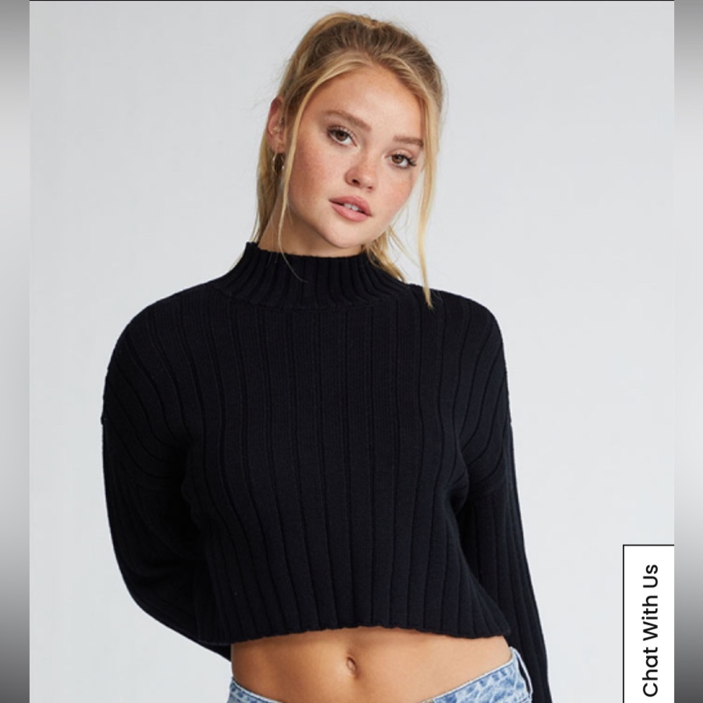 LA Hearts Sailing Mockneck Sweater (black, size medium)